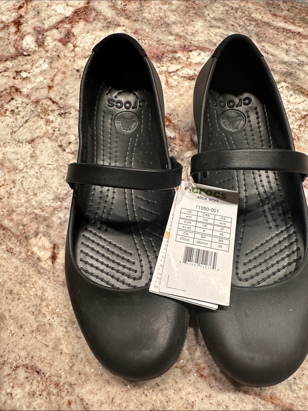 CROCS Black Women's Mary Jane Flats with Strap